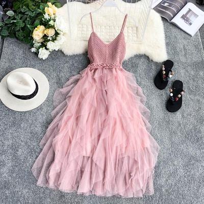 China Antistatic French Style A568 Vintage Halter Dress For Women Ladies for sale