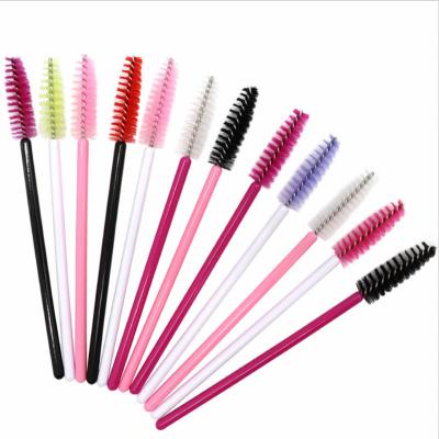 China Colorful Plastic Nylon Disposable Eyebrow Brush Cleaner Applicator Beautiful Eyelash Brush for sale