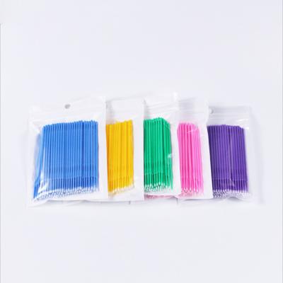 China Disposable 100 Pcs Bag Colorful Disposable Plastic Handle Applicator Cotton Bud Medical Dental Cotton Swab for sale