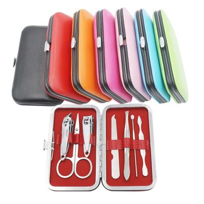 China 7 Pieces Logo Colorful Custom Promotional Private Label Gifts Colorful Nail Tools Nail Clippers Manicure Scissors Pedicure Manicure Set for sale