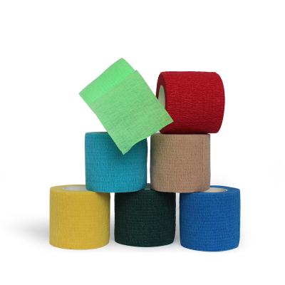 China Cohesive Customizable Nonwoven Single Color Bandage Tape Cohesive Elastic Bandage for sale