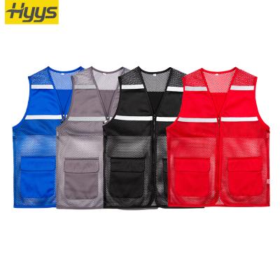 China Hi Vis Vest Polyester Work Uniform Men's Unisex Reflective Vests And Waistcoats With Pockets Workwear for sale