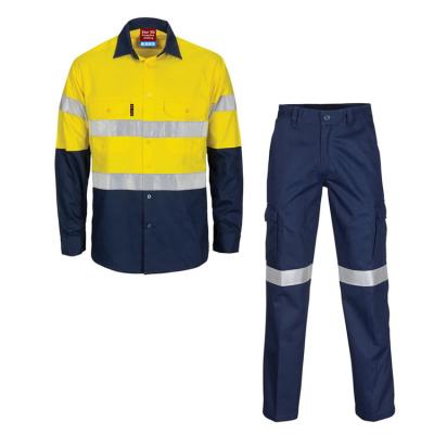 China High Visibility Custom Industrial OEM Jacket Two Pieces And Pant High Visibility Workwear Uniforms for sale