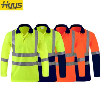 China High Visibility Workwear Reflective Logo Tape Stripes Quick Drying Custom T-Shirts for sale