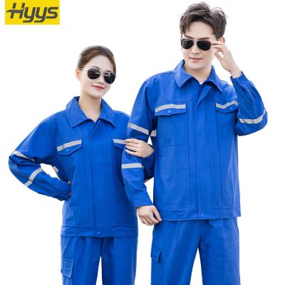 China Work Uniform 100% Cotton Workwear With Reflective Markings Working Uniform Long Sleeve For Spring And Fall Workwear for sale