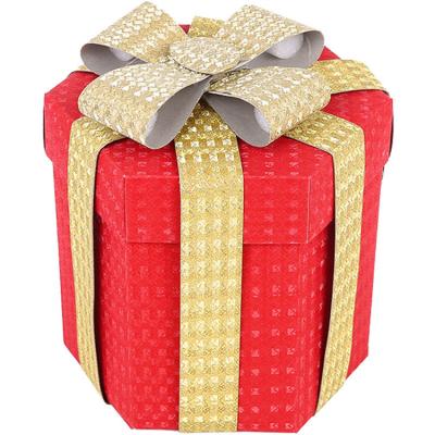 China Wholesale Recyclable Christmas Decoration Gift Box Wedding Celebration Window Layout Hexagonal Christmas Boxes With Lid for sale