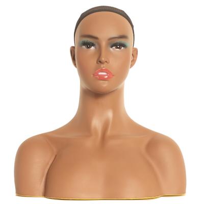 China Piercable African American Face MANNEQUIN Dummy Wig Display Head For Hat Sunglass for sale