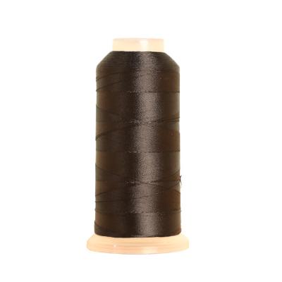 China For High Tenacity Commercial Wig And Crochet Hair Sewing Yarn 150d Black Polyester Very Strong for sale