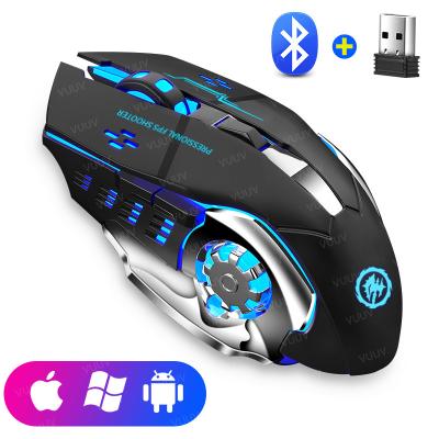 China Programmable Rechargeable Silent Wireless Computer Mouse Gamer Mouse BT E-sports Mechanical Gaming Backlight 2.4g USB Mouse For Laptop Computer for sale