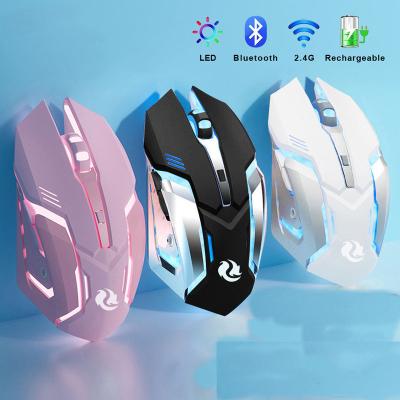 China Laptop\Dual Mode Mute Rechargeable Color Desktop\PC\Game\Gaming Computer 6D Wireless LED Mouse BT Mice 7 DPI Adjustable For PC iPad Phone for sale