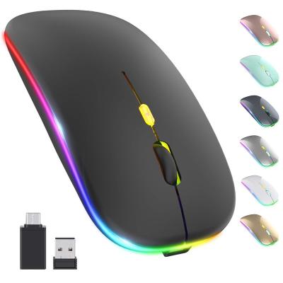 China High-End Features LED Wireless Mouse 2.4G Wireless Mouse Portable Slim Silent Portable Mobile Optical Mouse With USB Type-C Receiver 3 Adjustab for sale