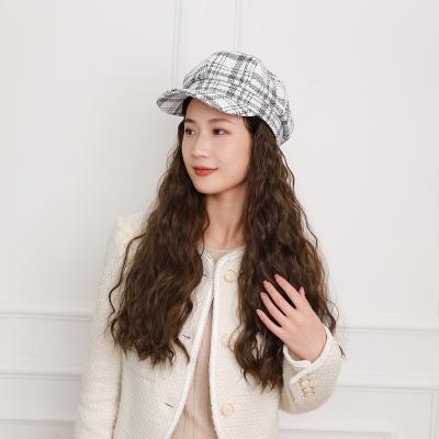 China New Product Wave Wig Cap Regular Black Brown 32 Inch Long Wavy Synthetic Cap With Wig Beret Hair Wig Cap for sale