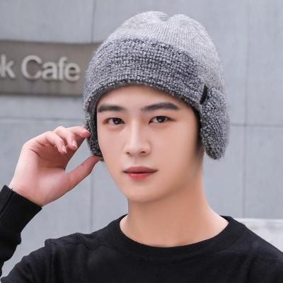 China COMMON winter hats for men knit hats plus velvet thick woolen hats Korean version of the tide ear caps winter cold cheap hats for sale