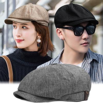 China 2021 New Retro Image Newsboy Wholesale Hat Beret Hat For Men's Wild Casual Hats Unisex Wild Octagonal Hat for sale