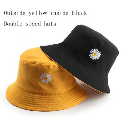 China Wholesale Women's Dobby Spring Bucket Fishing Hat Sun Hat Little Daisy Wear Spring Bucket Double-Sided Hat for sale