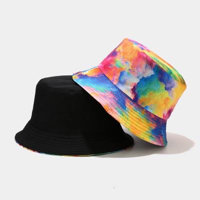 China Wholesale Picture Rainbow Print Bucket Hat For Men Women Panama Link Dye Fishing Hats Hip Hop Gorro Reversible Fisherman Hats for sale