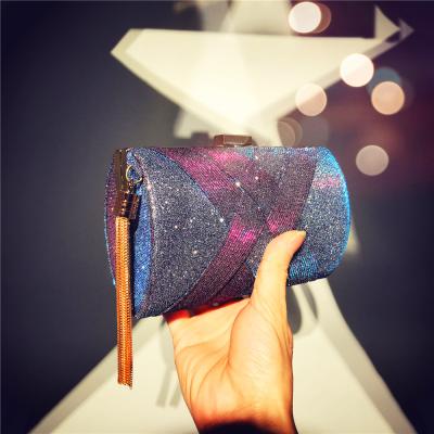 China New Glitter Ladies Evening Clutch Bag Luxury Ladies Fashion Tassel Fashionable Glitter Clutch Dangle Evening Clutch Bag for sale