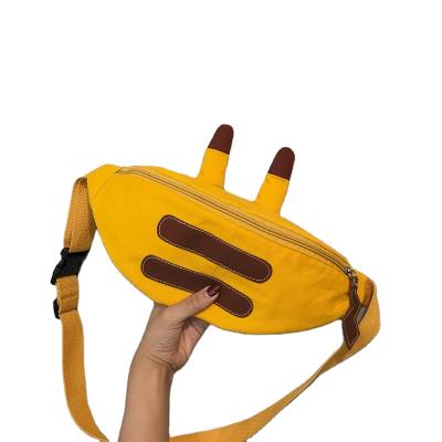 China 2021 Hot Fashion Designer Outdoor Sports Customizable Yellow Canvas Package Waist Bag For Kids for sale