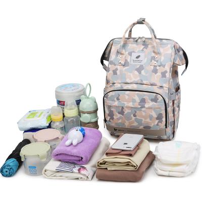 China 2021 Hot Sale Multifunctional Travel Large Capacity Baby Diaper Bag Waterproof Mom Diaper Backpack Softly 2021 for sale