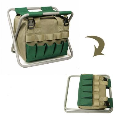 China Durable Fashion Gardener Folding Seat Kit Bag Tote Electrician Tool Bag for sale