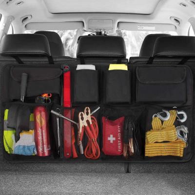 China Car Rear Seat Back Storage Bag Nets Pocket Trunk Organizer Multi Hanging Auto Stowing Tidying Interior Nets Pocket Trunk Organizer for sale