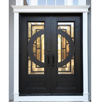 China Custom Iron Doors Europe and America China Top Supplier Nigeria Iron Exterior Entry Doors Double Iron Modern Doors for sale