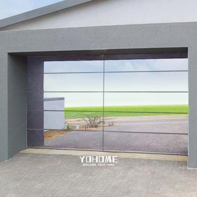 China Anti-theft European Design Anodized Aluminum Garage Door Modern Sectional Glass Mirror Garage Door 8 x 10 Garage Door for sale