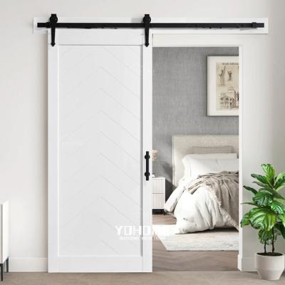 China Fire Protection American Pre-Installed Sliding White Painted White Barn Doors White Lacquer Barn Doors Prehung Barn Doors Wood for sale