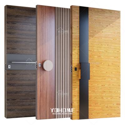 China Anti-theft Dubai Exterior Wooden Door Leaf Pivot Wooden Entrance Main Entrances Outside Wooden Doors for sale