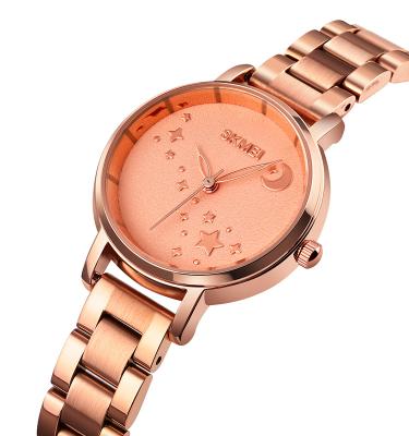 China Low Moq Water Resistant SKMEI Luxury Ladies Watches Fashion Reloj Mujer Crystal Alloy Women Watches for sale