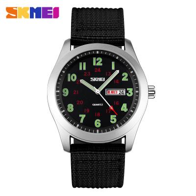 China SKMEI 9112 Day/Date Mens Chronograph Strap 3 ATM Water Resistant Nylon Quartz Wrist Watch for sale