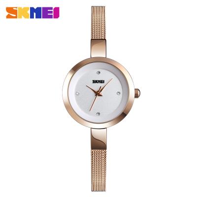 China Power Reserve SKMEI Low Price Lady Quartz Watch Gift Sets Stainless Steel Cheap Watch For Women for sale