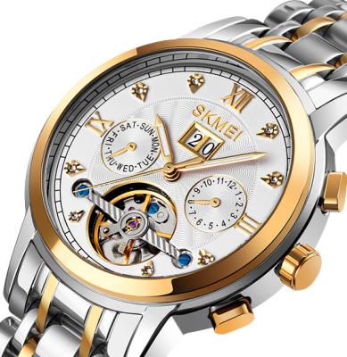 China SKMEI Automatic Watch Men's Waterproof Hot Selling Movement Watches Brand Luxury Skeleton Mechanical Watch for sale