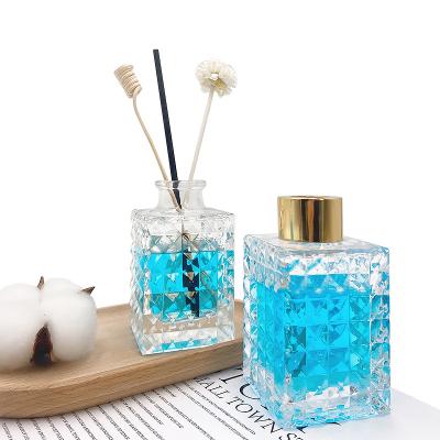 China Gift & Wholesale Craft ONO 100ml 150ml Machine Etched Hexagonal Pattern Glass Reed Diffuser Bottle With Boxes for sale