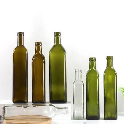 China Household products wholesale 250ml 500ml 750ml 1L empty glass olive oil bottles fit blank olive oil bottle with aluminum caps for sale