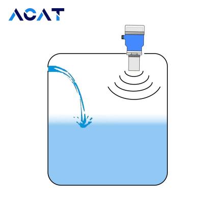 China Solid LCD Display Ultrasonic Water Level Sensor Liquid Transmitter for River Pond Tank Oil Diesel Ultrasonic Water Meter for sale