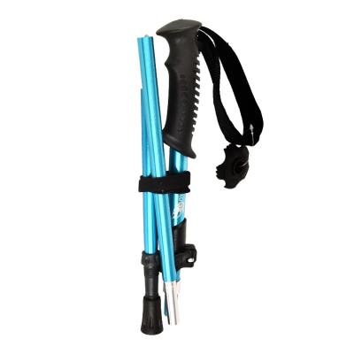 China Rising & Ultralight Portable Easy Grip High Strength Aluminum Alloy Climbing Mountain Good Prices Fast Folding Trekking Walking Stick Poles for sale