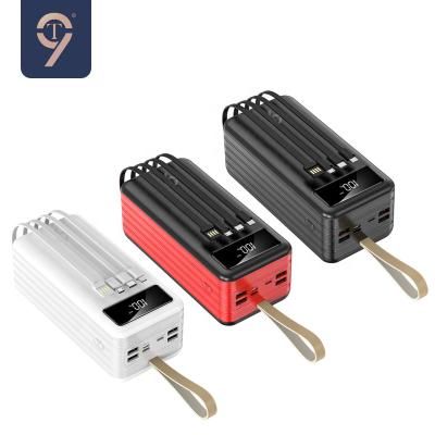 China New Hot Selling Custom Logo Portable Charger Fast Charging Powerbank PD22.5W 60000mah Power Bank With Built-in Cables for sale