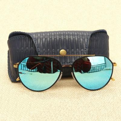 China Retro Customized Oversized Leather Luxury Box Fashionable ECO Sunglasses Case Sunglasses for sale