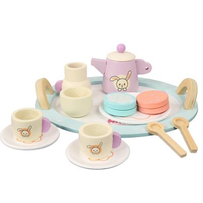 China Wooden Afternoon Tea Cake Toys Children Pretend Play Kitchen Cartoon Simulation Parents Child Toys Montessori Toy for sale