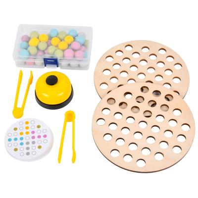 China Wooden Funny Peg Board Beads Game Set Plywood Clip Beads Puzzle Montessori Color Matching Stacking Educational Kids Matching Toys for sale