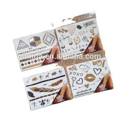 China Gold and Silver Temporary Custom Stickers Foil Temporary Metallic Tattoo for sale