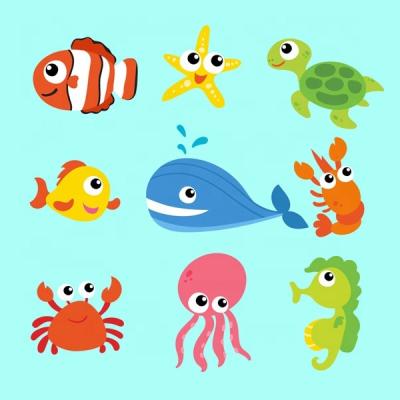 China decorative sticker custom design cute fish cartoon stickers labeling machine sheet interesting products from china for sale