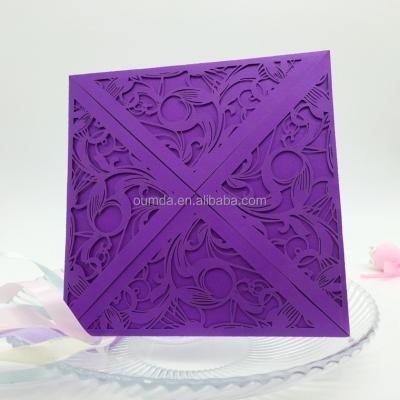 China Wedding decoration & Gift Factory Personalization Brings On Purple High End Atmospheric Wedding Invitations for sale