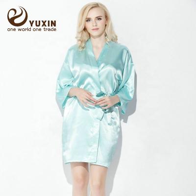 China Wholesale cheap breathable simple satin robe satin silk robe SR002 for sale