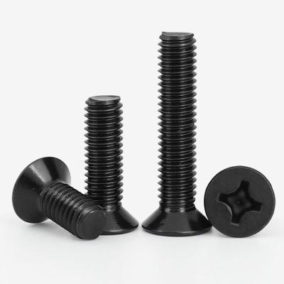 China M1 M1.2 M1.4 M1.6 M1.7 M2 M3 M4 M5 M6 Flat Black Flat Countersunk Head Phillips Machine Screws for sale