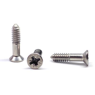 China Flatbed 304 316 Stainless Steel Flat Head Pozidriv Thread Machine a270 Half Countersunk Screw for sale