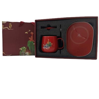 China 35*13*19.7cm Constant Temperature Coaster Constant Temperature Mug Red Printing Electric Heating Pad for sale