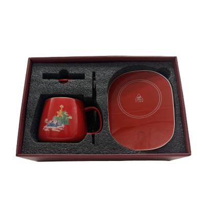 China Gift Constant Temperature Coaster Constant Temperature Mug Red Printing Electric Heating Pad 35*13*19.7cm for sale