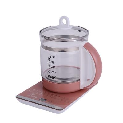 China 360 household rotation pink base 1.8L health care glass jar, electric kettle for making coffee and tea for sale